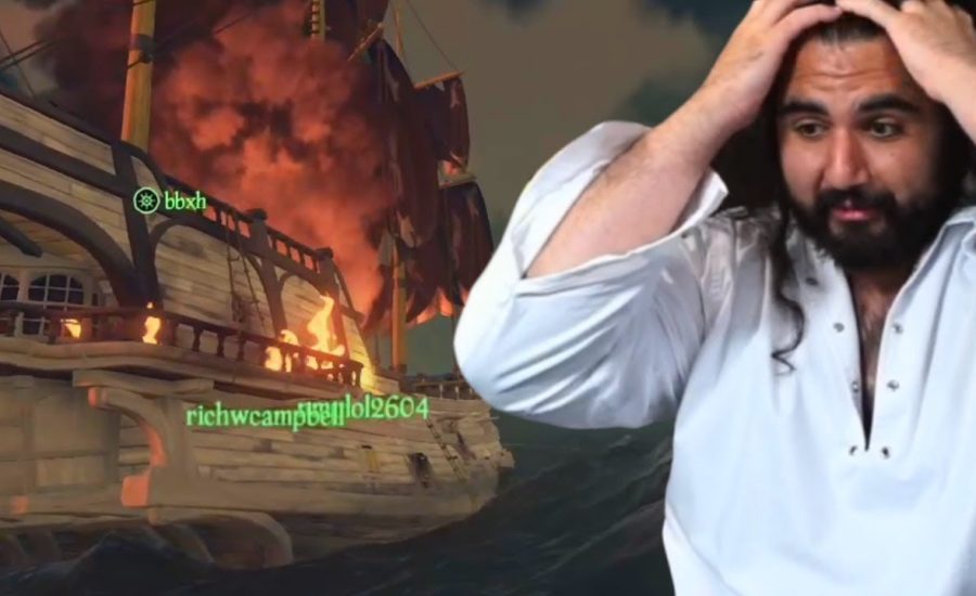 Pirate kings set their own ship on fire | Sea of Thieves ft. Nmplol, richwcampbell, and BBXH