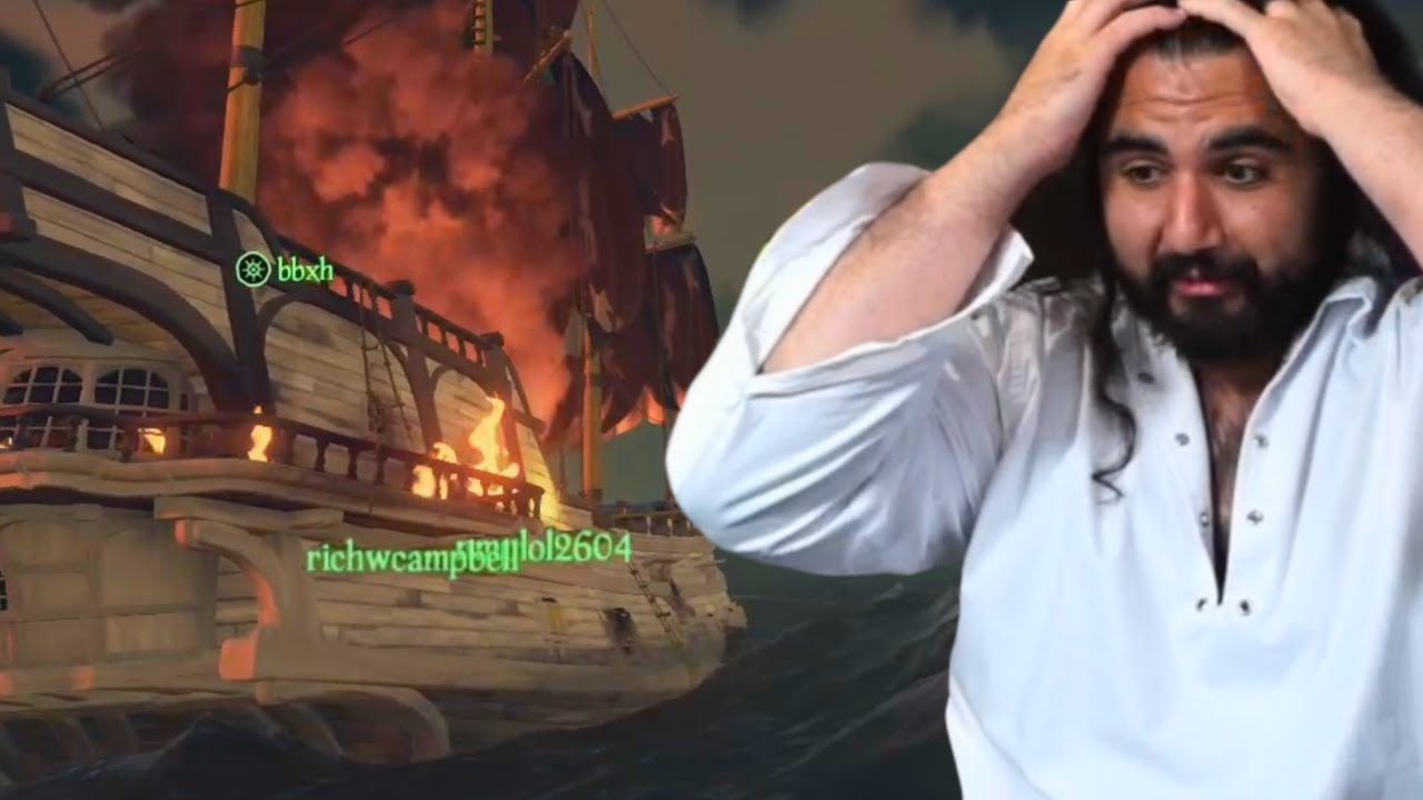 Pirate kings set their own ship on fire | Sea of Thieves ft. Nmplol, richwcampbell, and BBXH