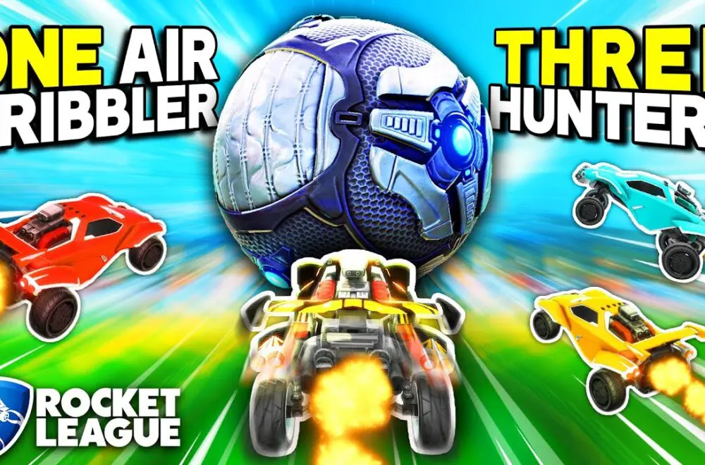 Rocket League Air Dribbler Takes on 3 Hunters