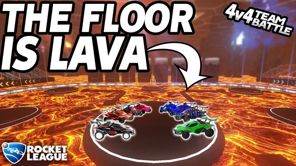 THEY CHALLENGED US AGAIN! FLOOR IS LAVA ROCKET LEAGUE TEAM BATTLE