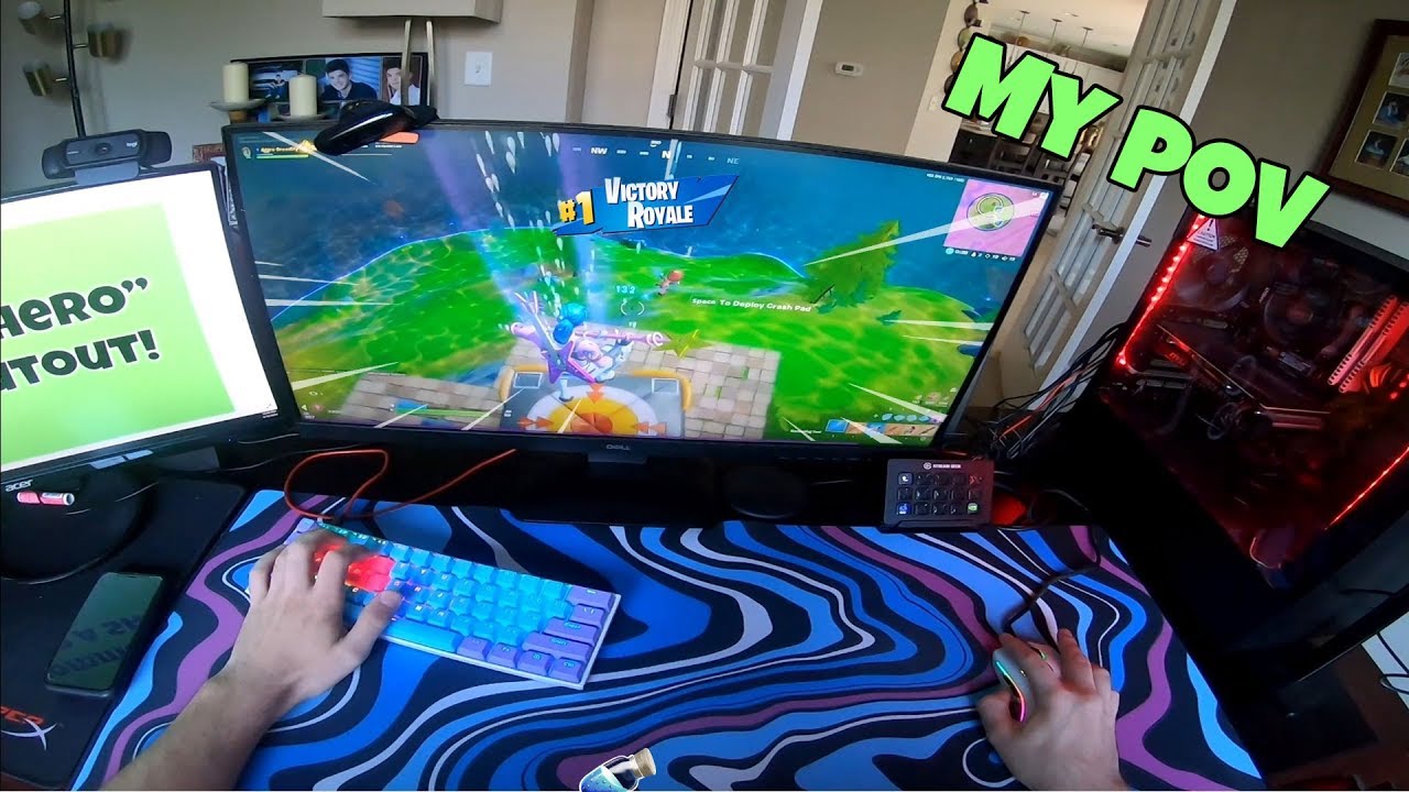 Trickshotting in FORTNITE from my POV (Keyboard Hand cam)