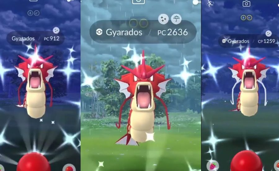 Wild Shiny Gyarados is LIVE! - PokemonGO Shiny Encounter Compilation #19