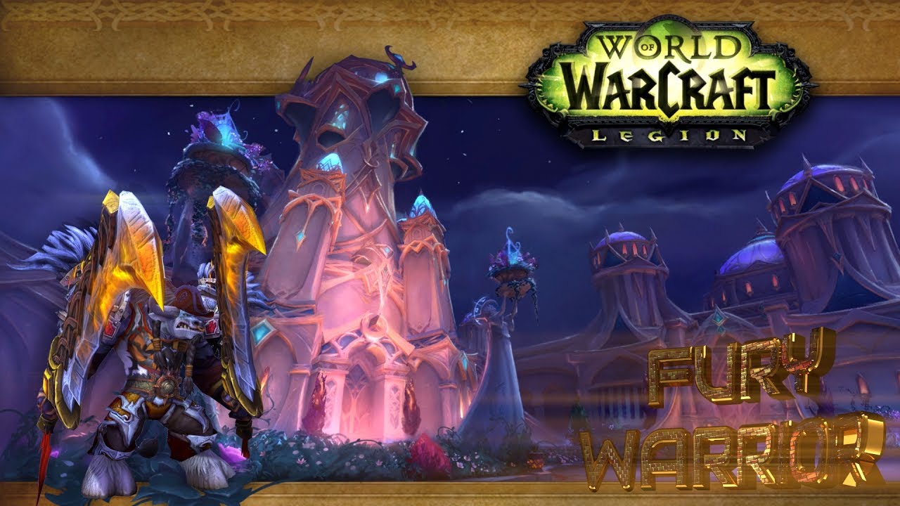 WoW Fury Warrior in Legion 'Royal Athenaeum' - "Nighthold" Raid LFR Melee DPS PoV (2160p)