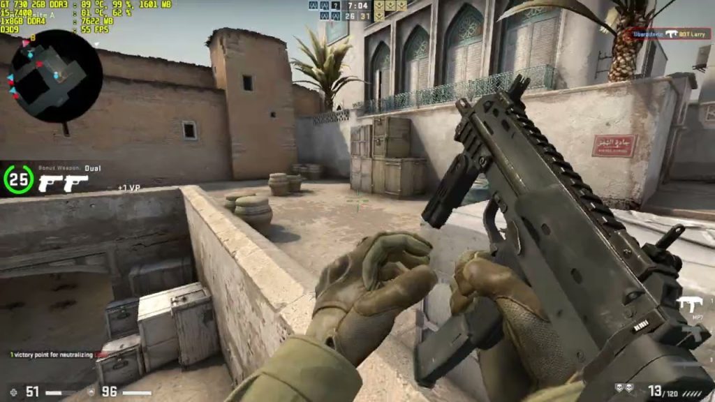 counter strike global offensive i5-7400 gt 730 2gb ddr3 1x8gb ddr4