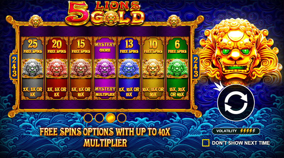 Play 5 Lions Gold® Free Game Slot by Pragmatic Play