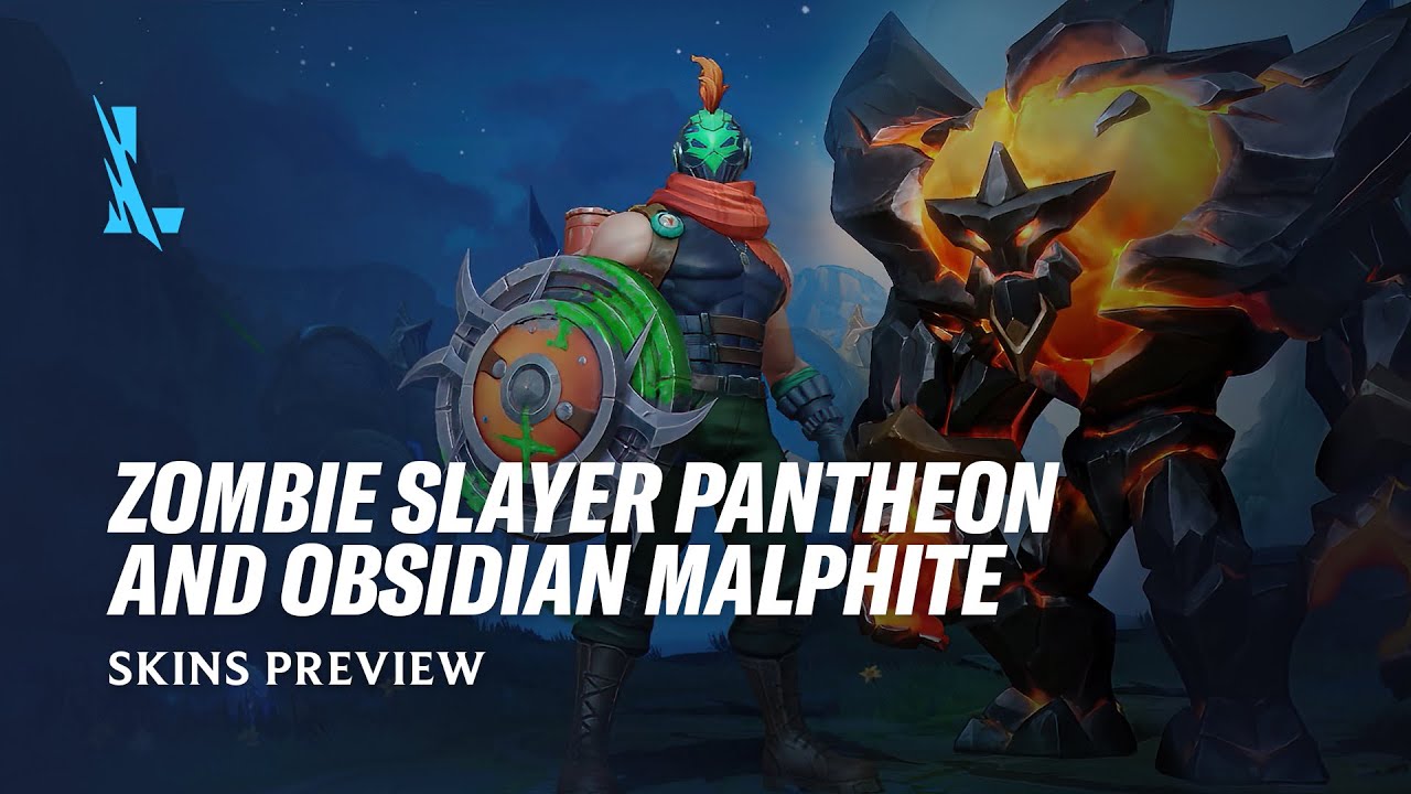 Zombie Slayer Pantheon and Obsidian Malphite Skins | Skins Preview - League of Legends: Wild Rift