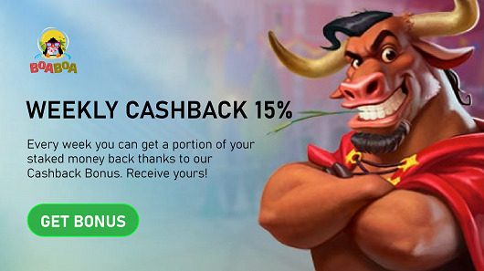 Boaboa Casino - Weekly Cashback 15%