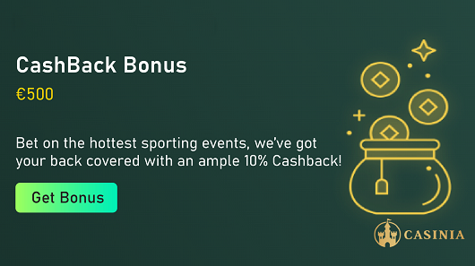 Casinia - CashBack Bonus €500