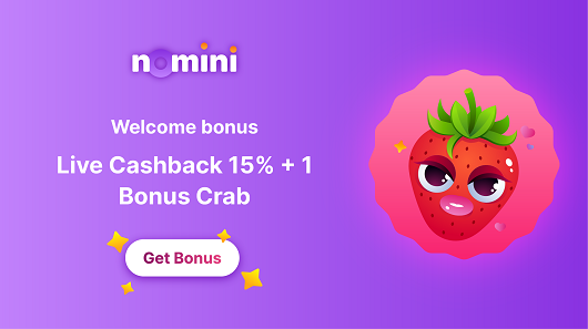 Nomini - Welcome bonus Live Cashback 15%