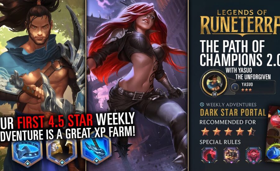 P.O.C.'s FIRST 4.5 STAR Weekly Adventure vs Katarina gives SO MUCH XP! | Path of Champions 2.0