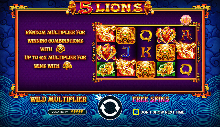 Play 5 Lions® Free Game Slot by Pragmatic Play