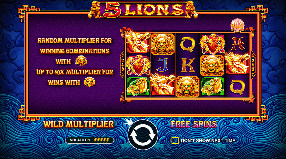 Play 5 Lions® Free Game Slot by Pragmatic Play