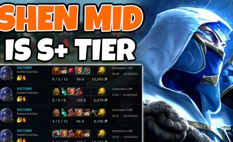 SHEN is one of the BEST MIDS right now?! | Challenger Shen | 12.22 - League of Legends