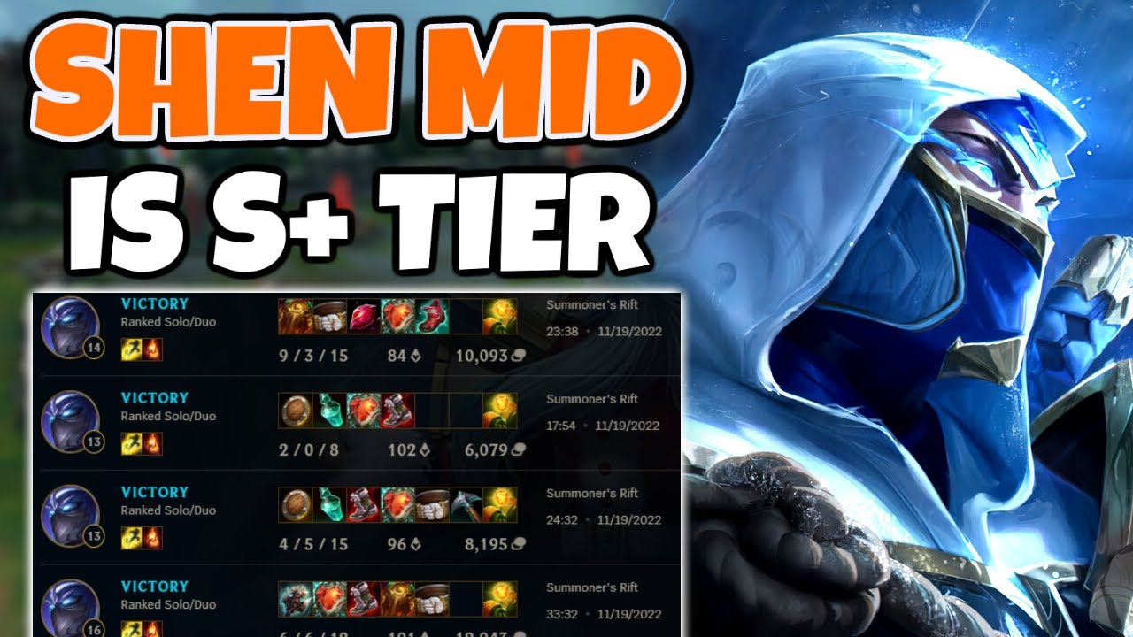 SHEN is one of the BEST MIDS right now?! | Challenger Shen | 12.22 - League of Legends