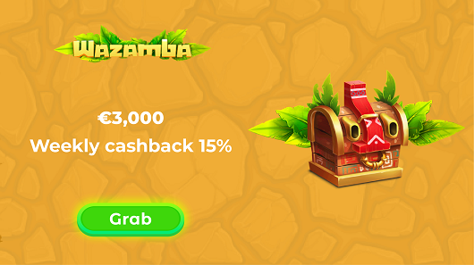Wazamba - €3,000 Weekly cashback 15% 6 Wazamba - €3,000 Weekly cashback 15%
