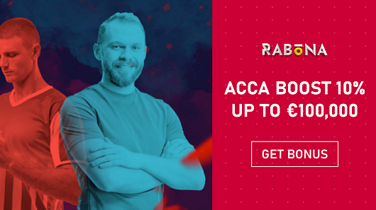 Rabona - Acca Boost 10% up to €100,000