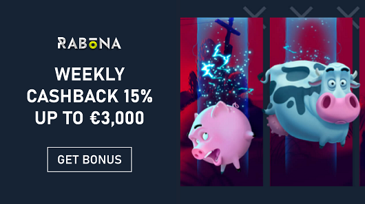 Rabona - Weekly Cashback 15% up to €3,000