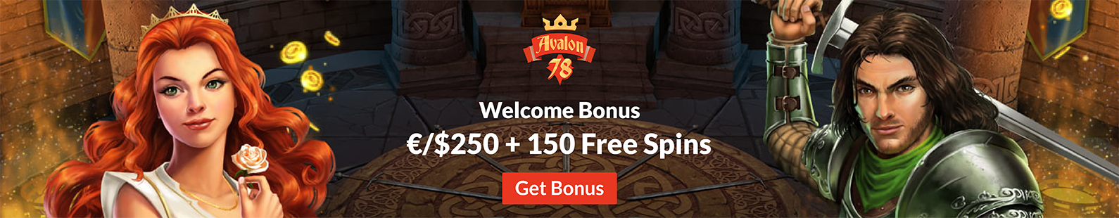Avalon78 Casino: 100% Welcome Bonus up to €/$250 plus 150 Free Spins