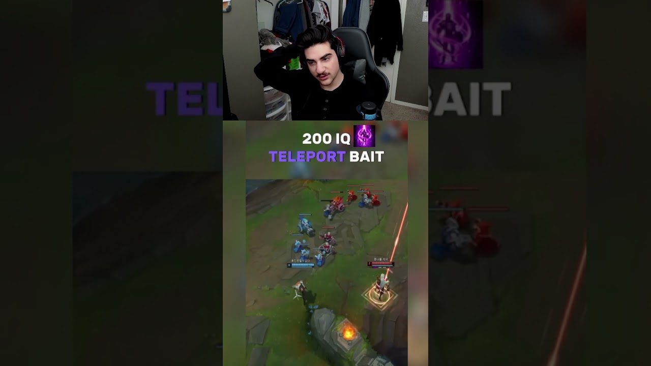 200IQ TELEPORT BAIT IN LEAGUE OF LEGENDS #shorts