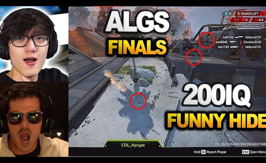 iiTzTimmy shows Apryze how to hide in ALGS FINALS   - Snip3down reacts to apryze  ( apex legends )