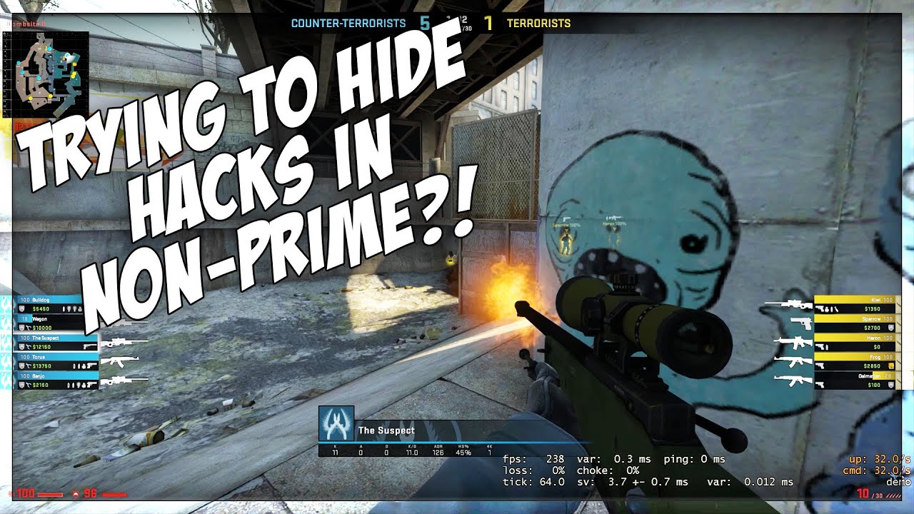 HE TRIED TO HIDE HACKS IN NON-PRIME COMPETITIVE!! | CSGO OVERWATCH