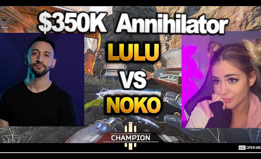 NRG Lulu vs TSM noko ( 1v1 last 2 squad ) in  $350K  Annihilator Tournament..  ( apex legends )