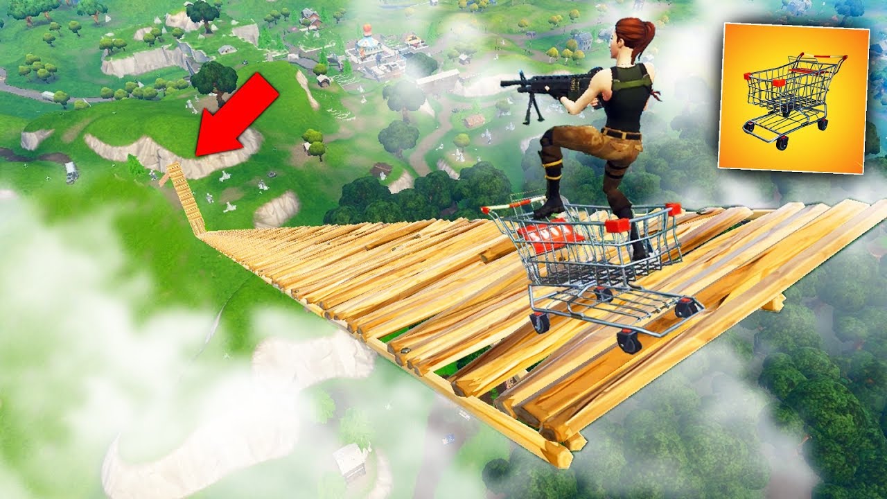 SHOPPING CART JUMP from *MAX HEIGHT* - Fortnite Battle Royale