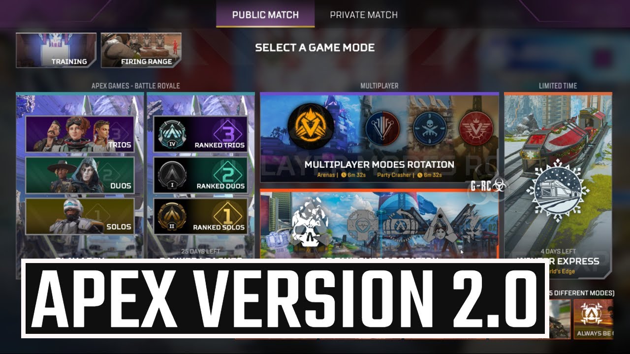 Apex Legends New Game Version 2.0 Event Update