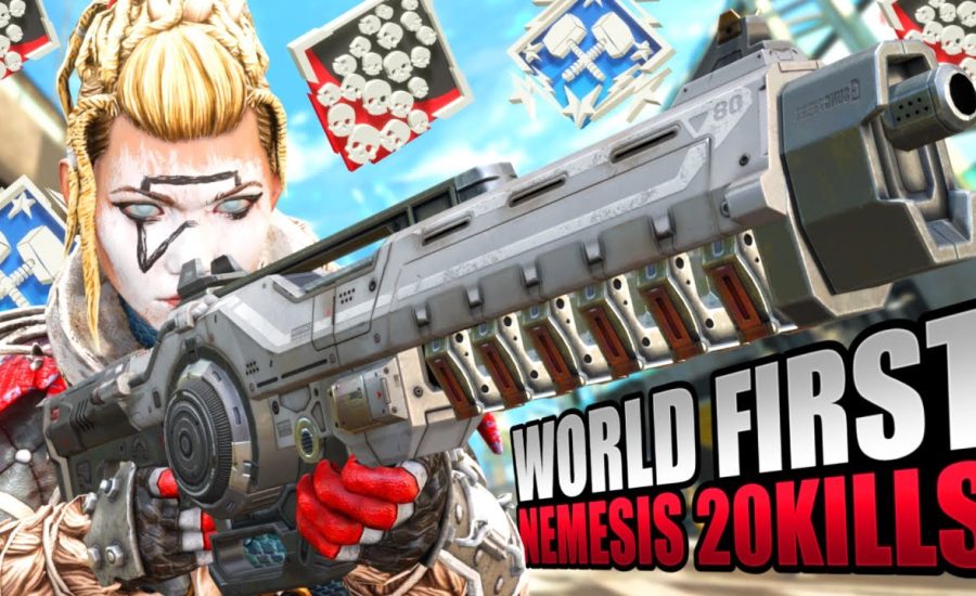 WORLD FIRST 20 KILLS BOMB With Only NEMESIS in SEASON 16 (25 KILLS and 4K) Apex Legends Gameplay