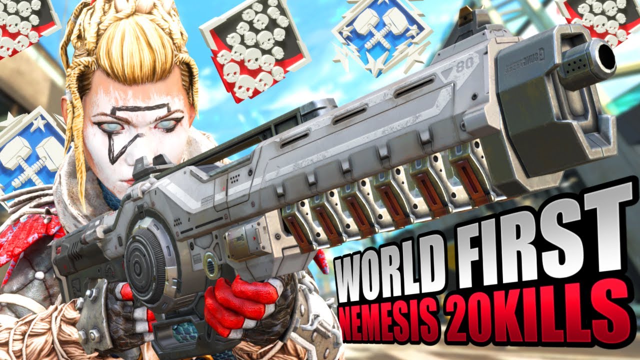 WORLD FIRST 20 KILLS BOMB With Only NEMESIS in SEASON 16 (25 KILLS and 4K) Apex Legends Gameplay