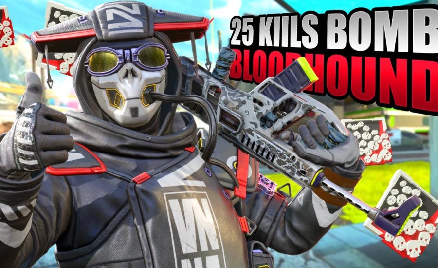 SOLO Bloodhound 25 KILLS and 4,600 Damage Apex Legends Gameplay Season 16