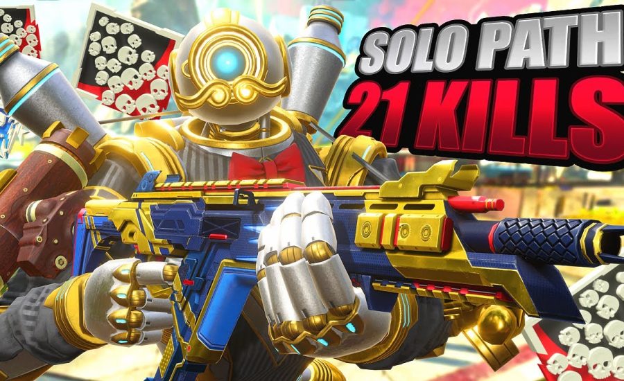 SOLO Pathfinder 21 KILLS and 4,900 Damage Apex Legends Gameplay Season 16