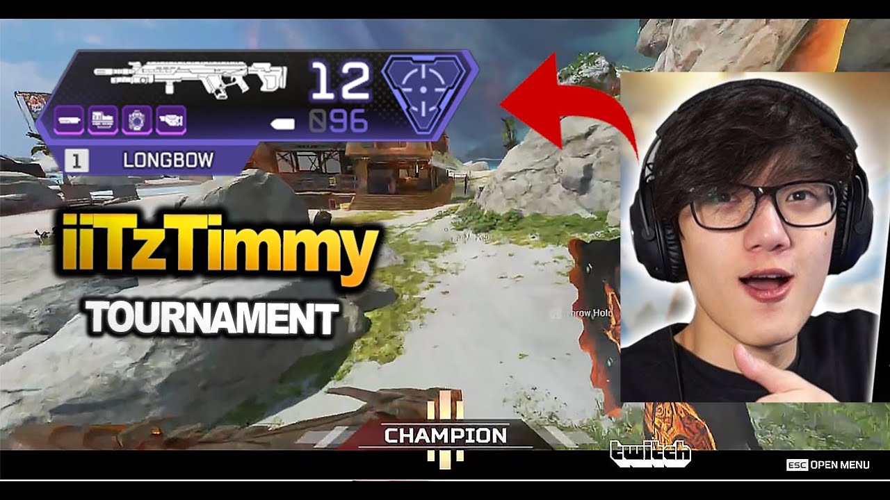 iiTzTimmy tries using LONGBOW in tournament and impresses everyone!!( apex legends )