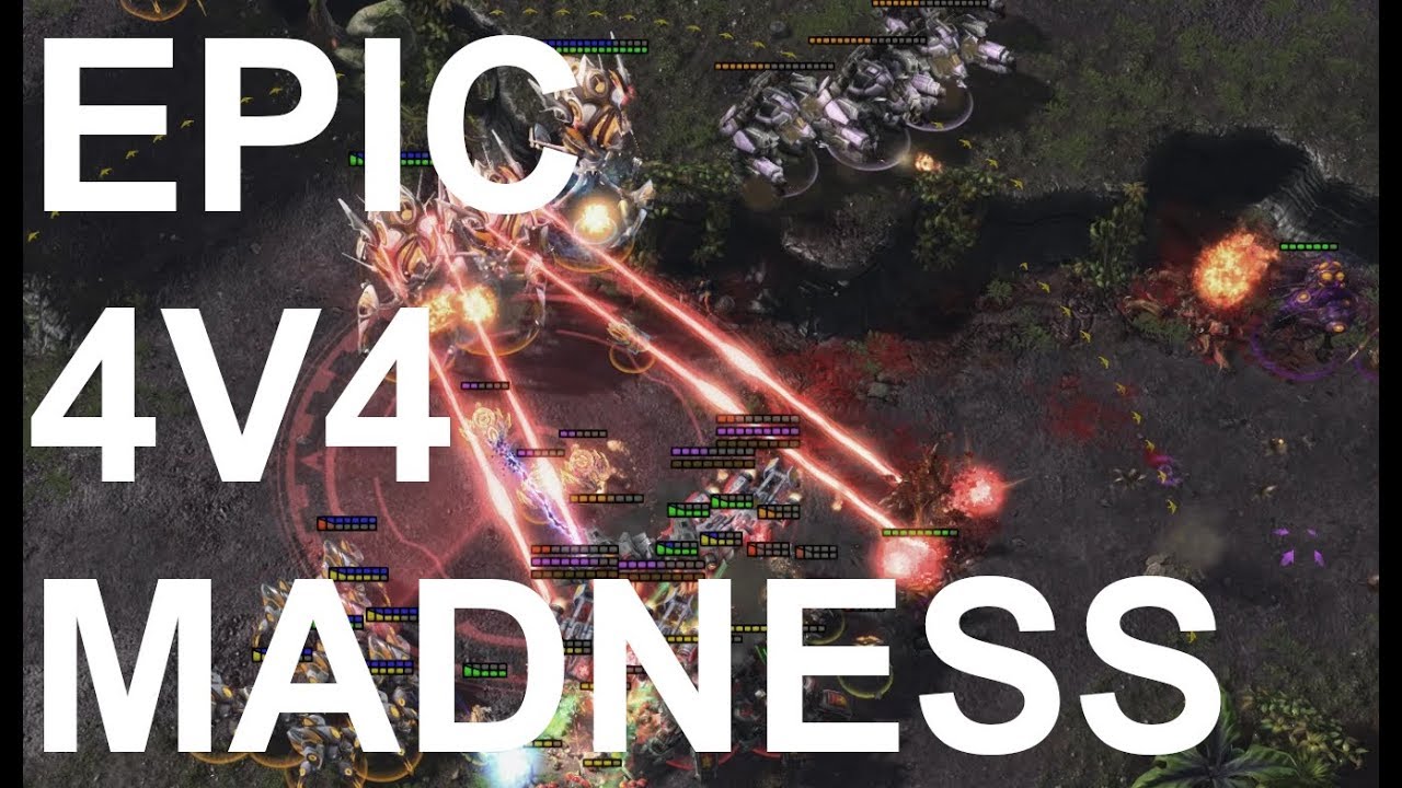 EPIC 4v4! on Primeval Wilds - StarCraft2 - Legacy of the Void 2018