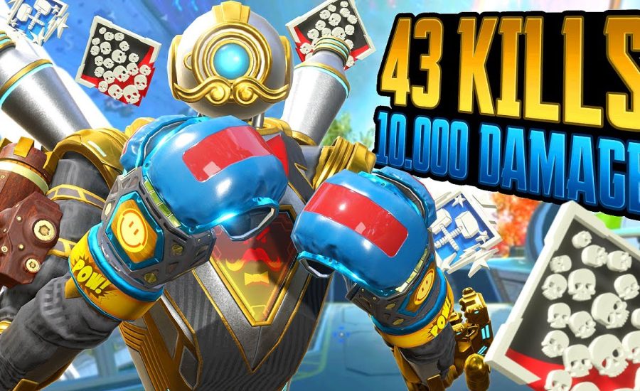 INSANE Pathfinder 43 KILLS and 10,000 Damage in TWO Games Apex Legends Gameplay (Audio FIX)