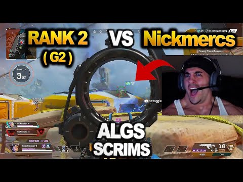Nickmercs Team vs Chaoticmuch ( RANK 2 ) Team in ALGS Pro scrims ( apex legends )