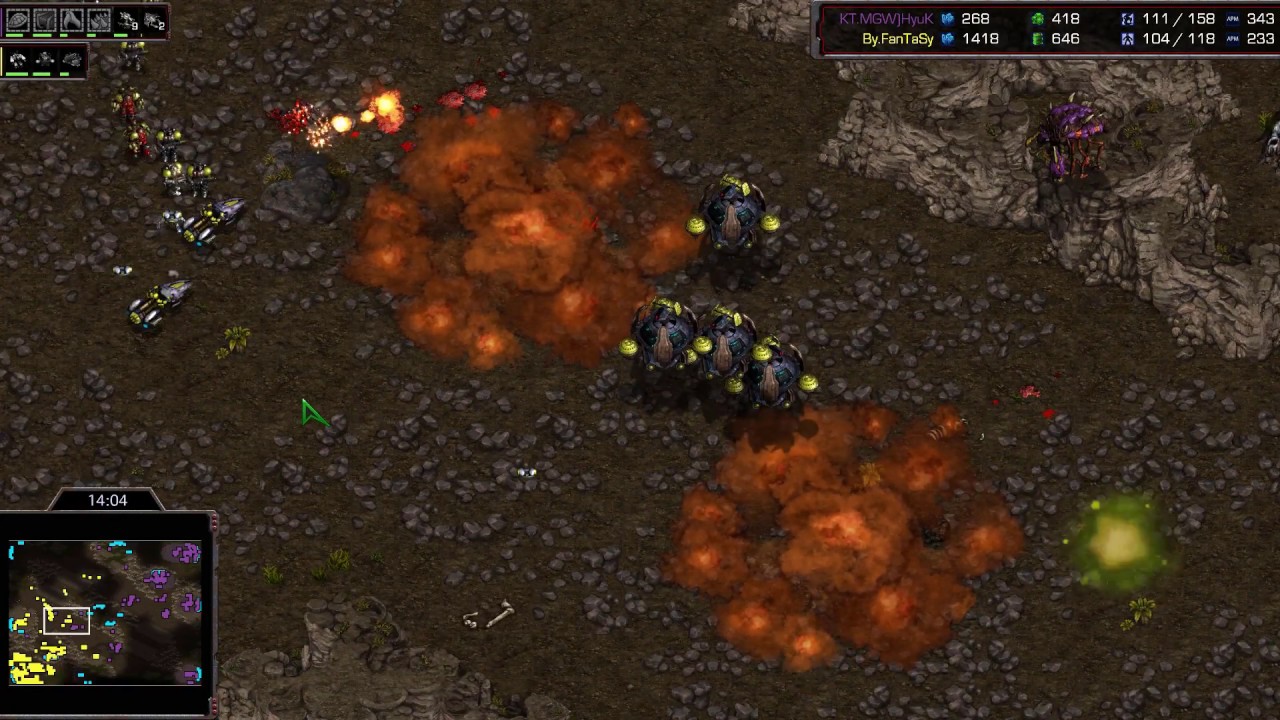 Fantasy (T) v Hyuk (Z) on Bloody Ridge - StarCraft  - Brood War REMASTERED