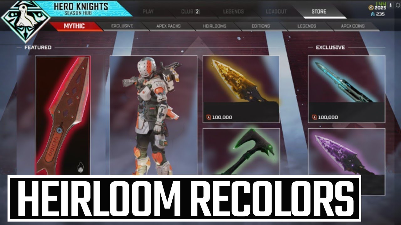 Apex Legends New Heirlooms & Recolors Explained