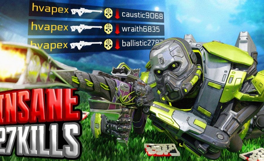 INSANE Caustic Triple Take 27 KILLLS and 6,300 Damage Apex Legends Gameplay Season 18
