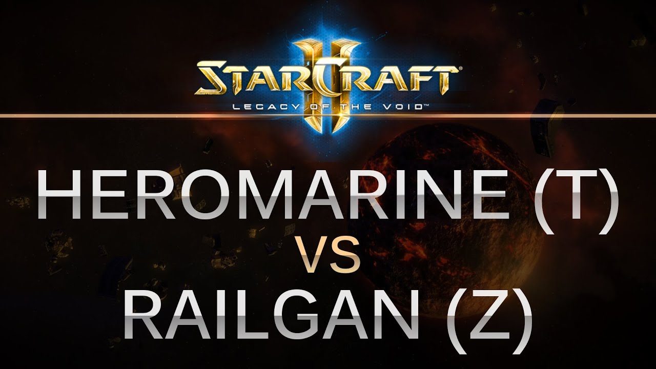 StarCraft 2 - LOTV - HeroMarine (T) v Railgan (Z) on New Gettysburg