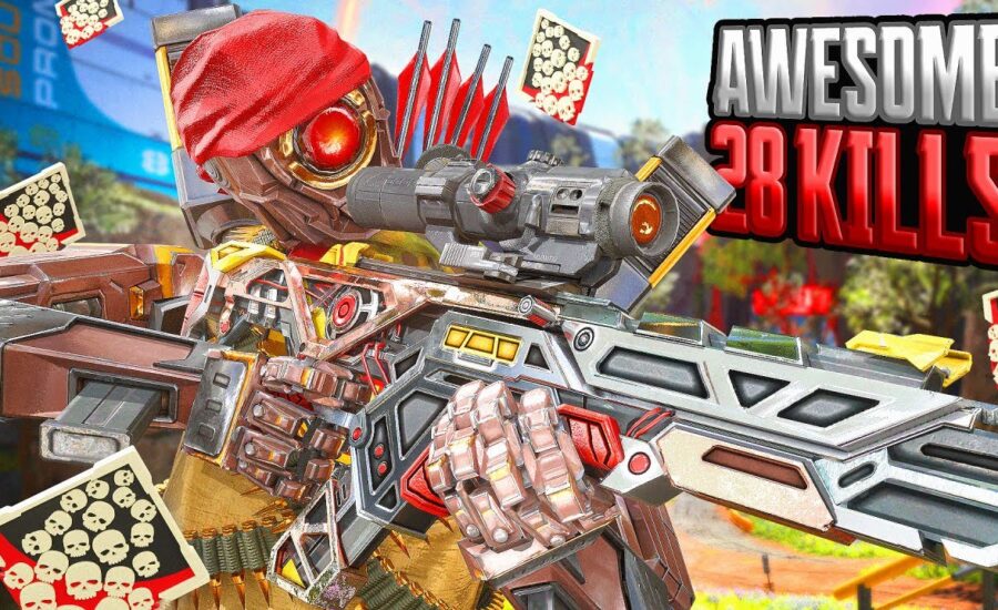 AWESOME Pathfinder 28 KILLS and 5,500 Damage Apex Legends Gameplay Season 19