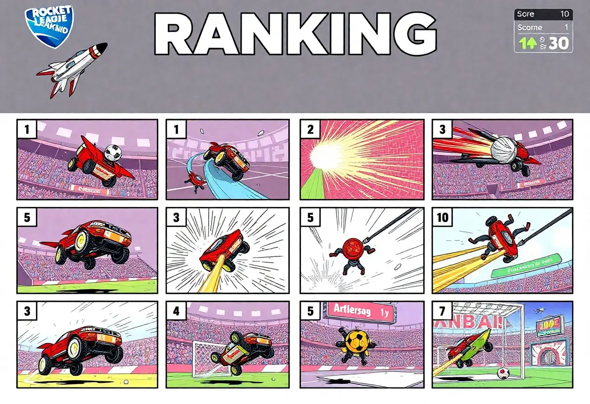 Aerial mechanics in Rocket League showcased in a top 10 ranking