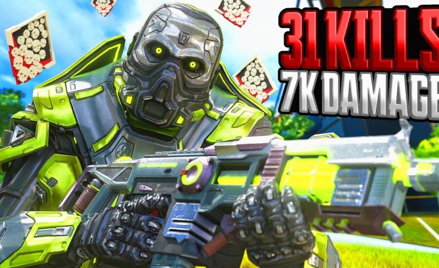 ABSOLUTELY INSANE Caustic 31 KILLS and 7,000 Damage Apex Legends Gameplay Season 19
